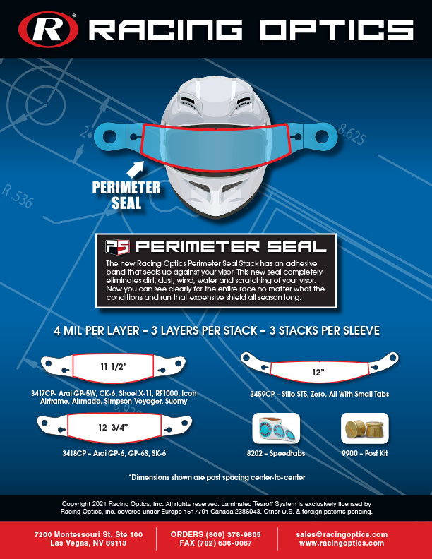 Racing Optics Perimeter Seal TearOffs